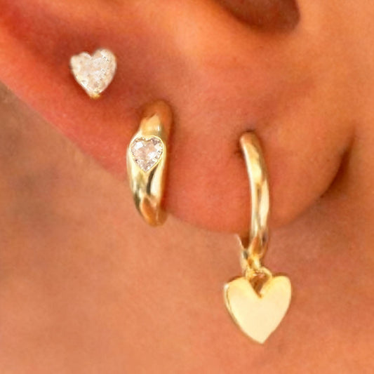 3-Piece Diamond Love Earring Set