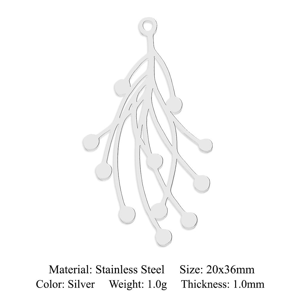 5 pcs/bag leaf maple leaf titanium steel pendant