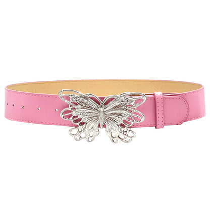 Silver Metal Butterfly Decorative Belt