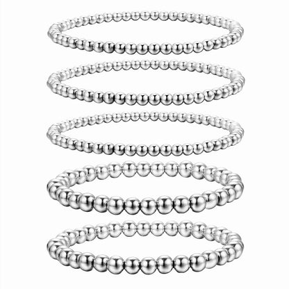 Gold Vintage American CCB Elastic Beaded Bracelet