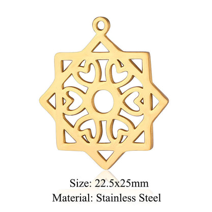 5 pcs/pack triangular titanium steel pendant with pattern