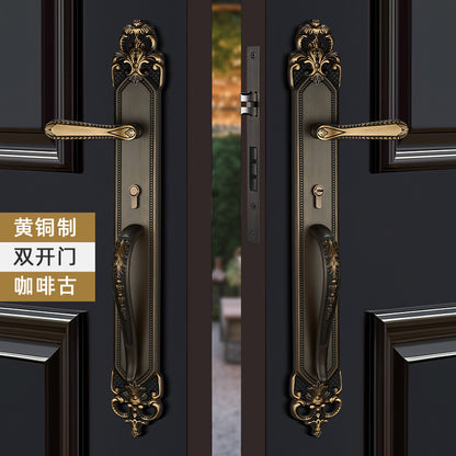 Brass door lock door lock handle