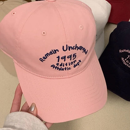 Embroidered Wide-Brim Baseball Cap