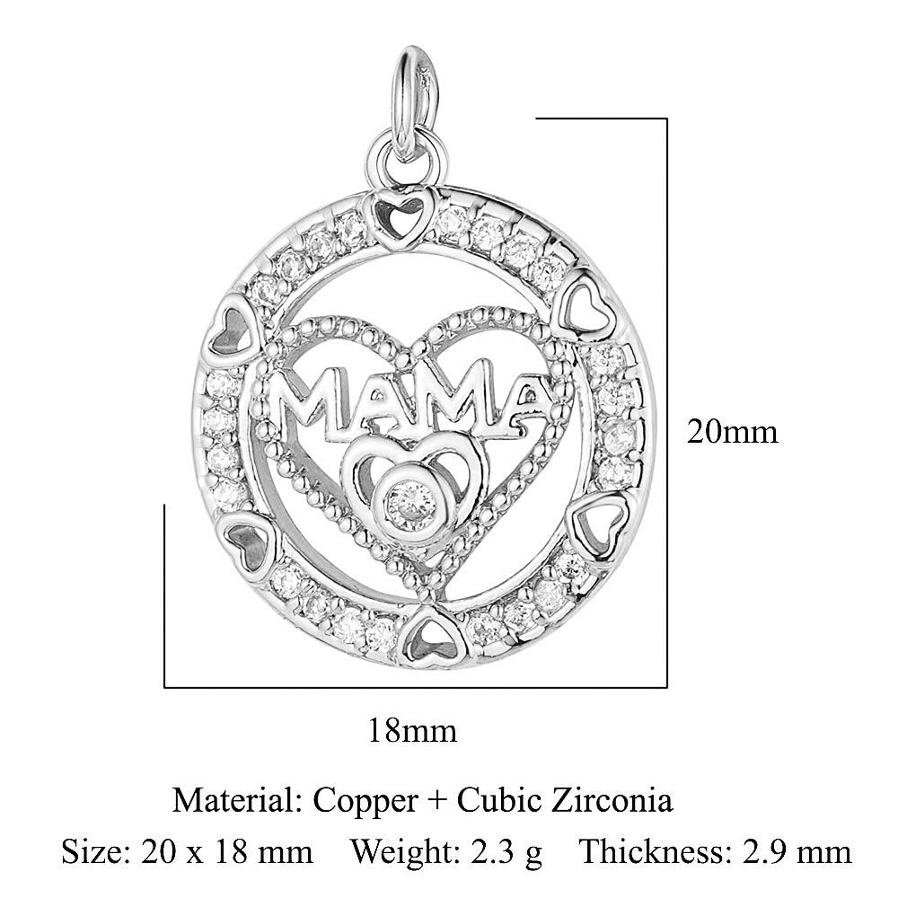 Heartbeat Eyes Mom Copper Zircon Pendant