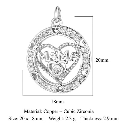 Heartbeat Eyes Mom Copper Zircon Pendant