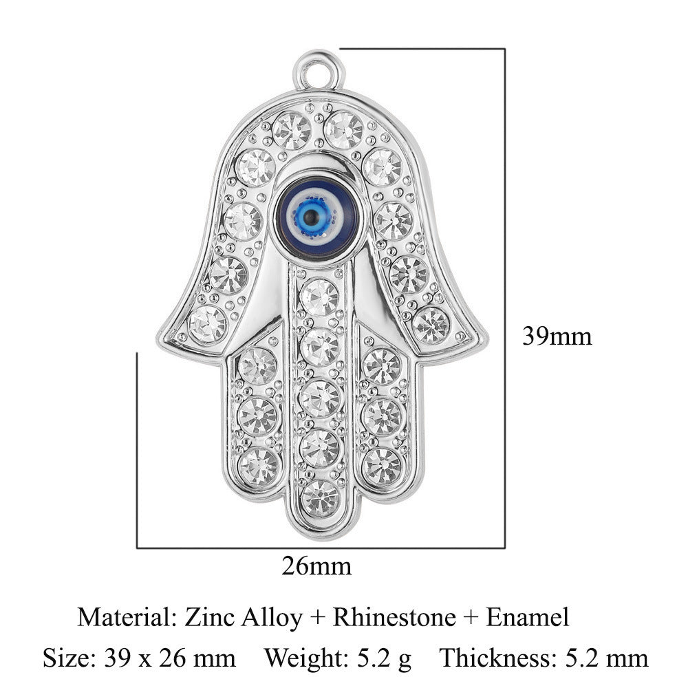 5 pcs/bag, palm eye, alloy necklace, earrings, pendant.