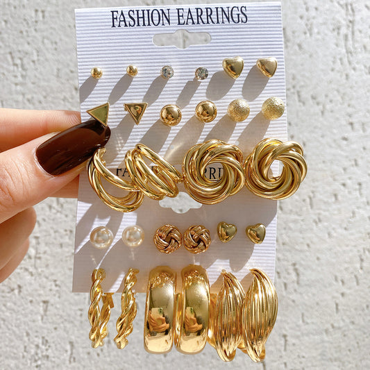 6-Pair Metal Circle Earring Set