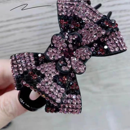 Leopard print butterfly three-tooth grab clip hair accessories