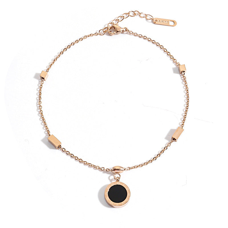 Titanium Steel Roman Numeral Anklet