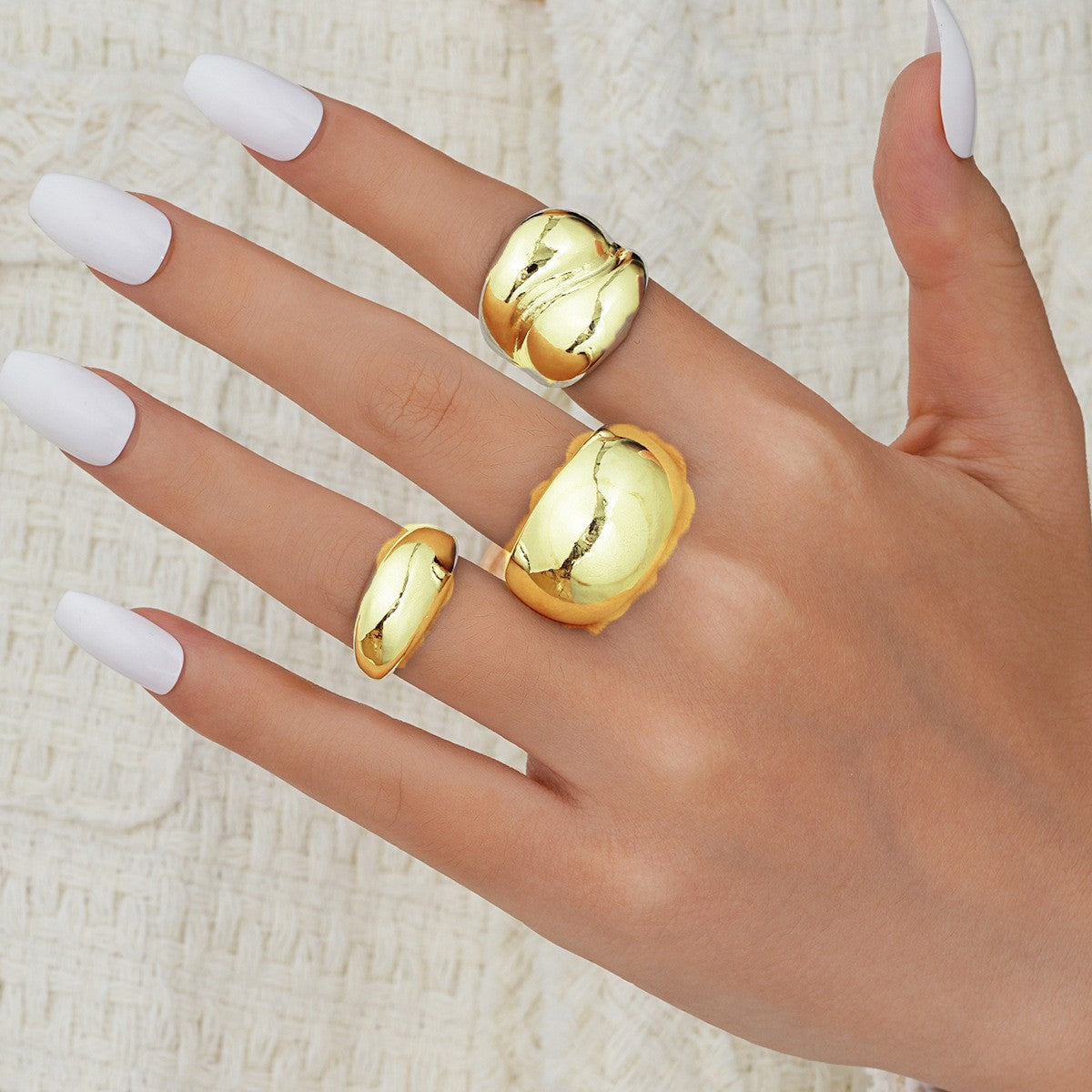 Irregular Geometric Ring Set (5-Piece)