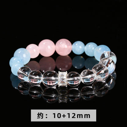 7A Natural White Crystal Sea Blue BMW Powder Crystal Bracelet