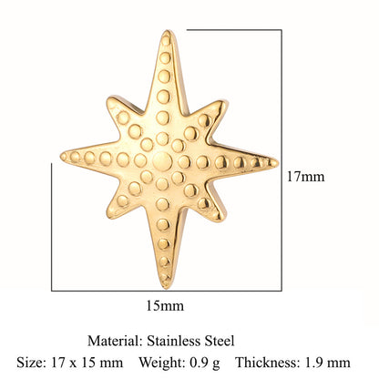 Sun Star Moon Crescent Stainless Steel Pendant