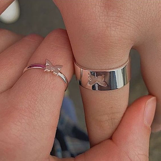Anillos de pareja estilo punk para hombres y mujeres. 