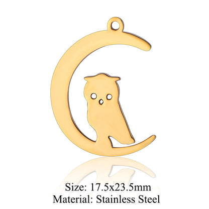 5 pcs/titanium steel pendant pigeon owl dolphin