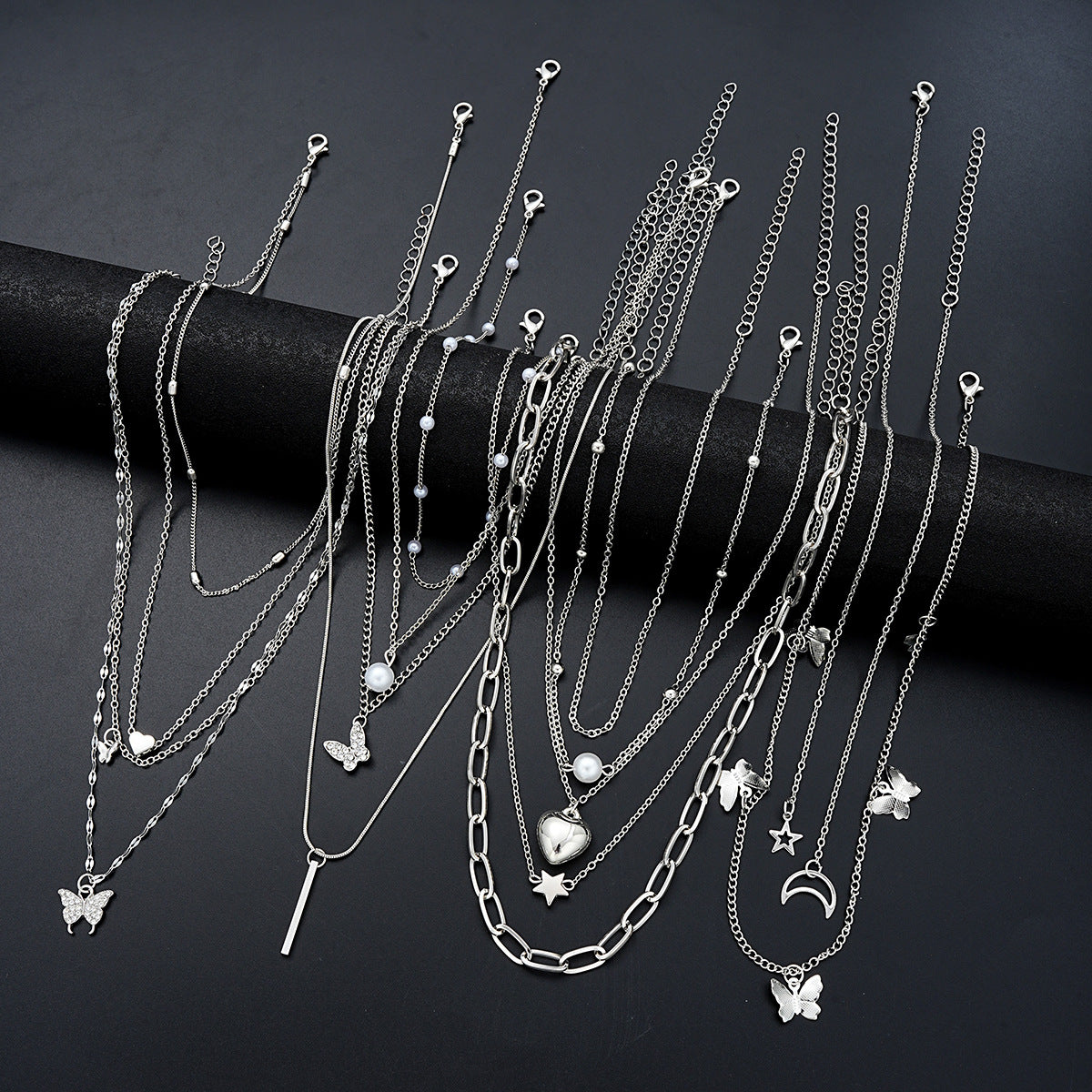 Star, Moon & Butterfly 14-Piece Necklace Set