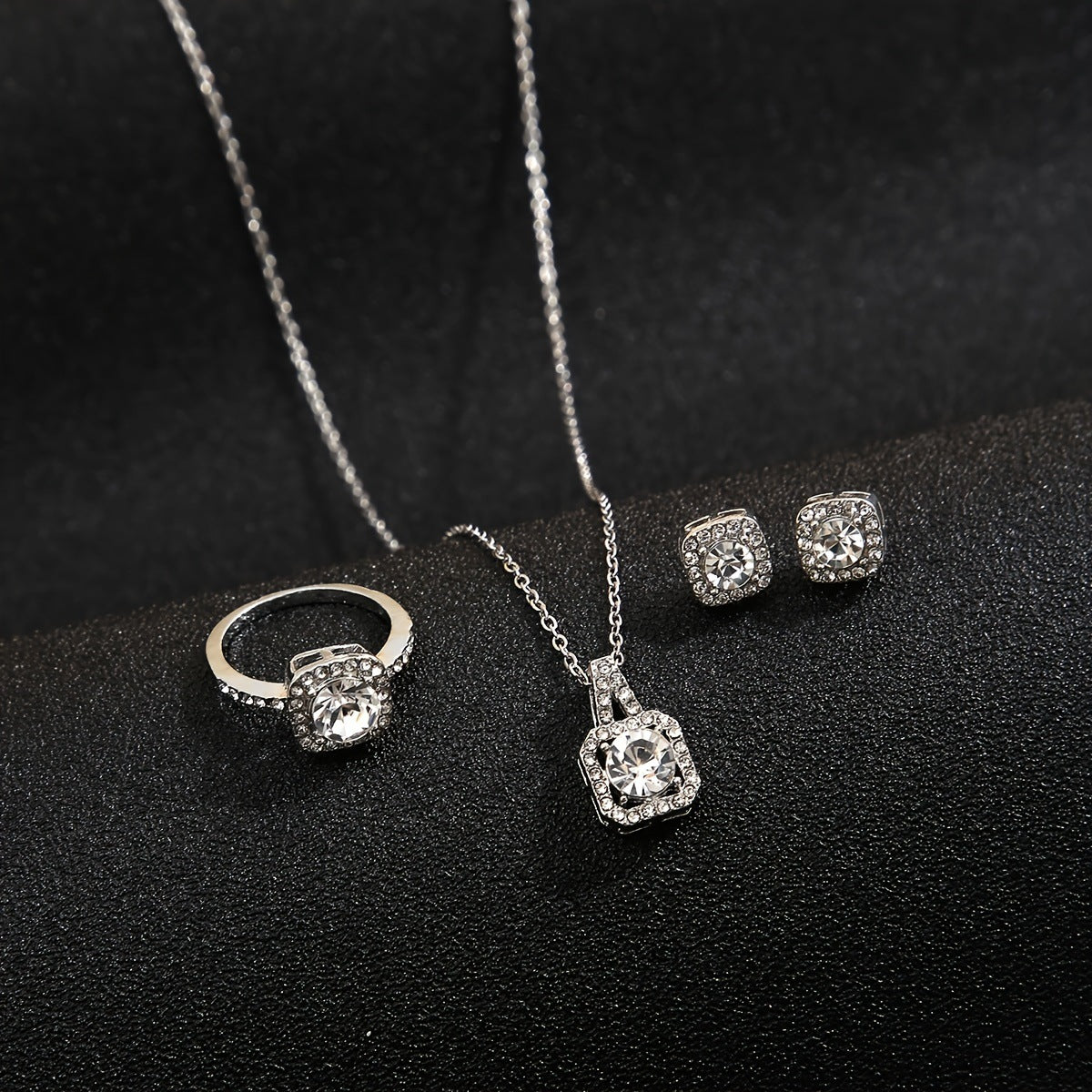 Square Cut Zirconia Jewelry Set