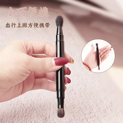 Brocha para mezclar sombras de ojos retráctil portátil de doble cabezal 