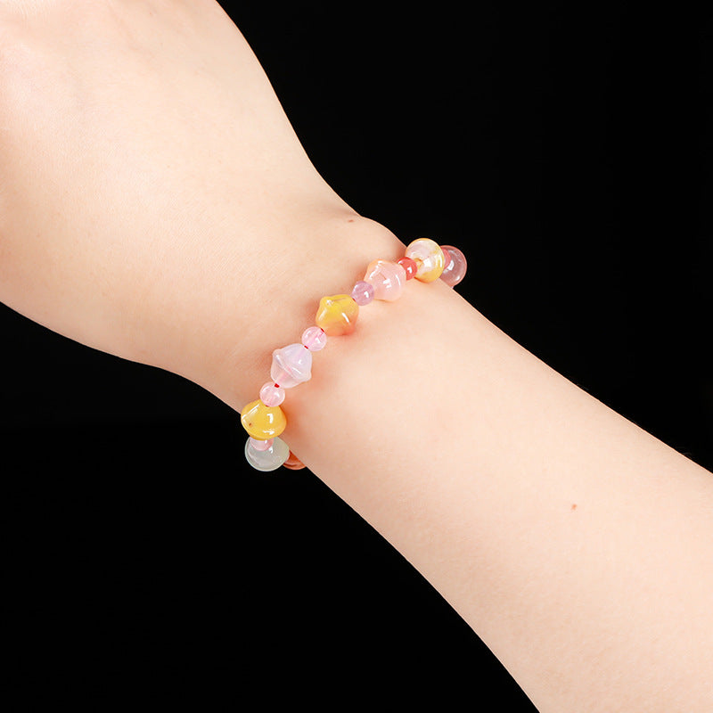 Colorful salt source agate bell bracelet