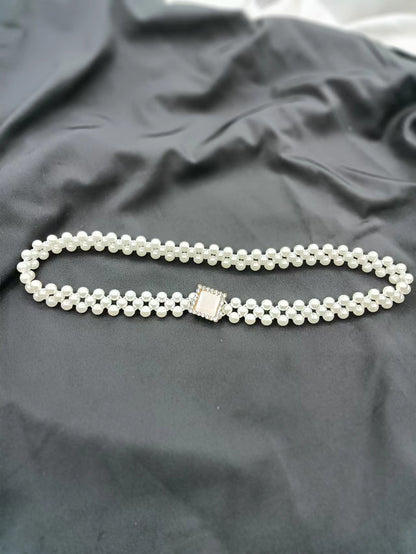 French Vintage Pearl Belt