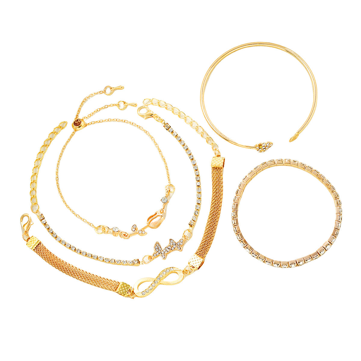 Infinity Butterfly Bracelet Set (5-Piece)