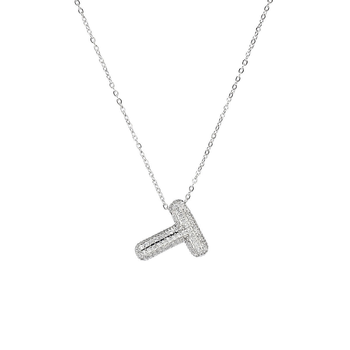 A-Z Copper Zircon Letter Necklace Pendant