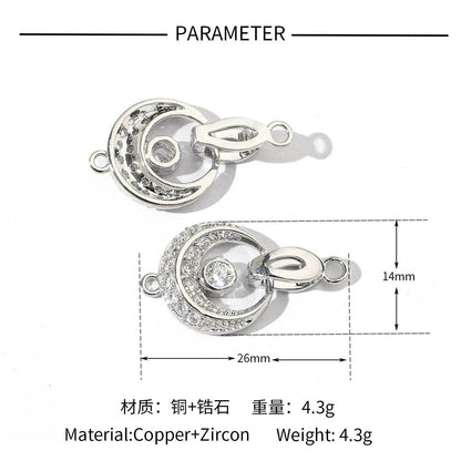 18K gold-coated rose copper zircon detachable connecting buckle