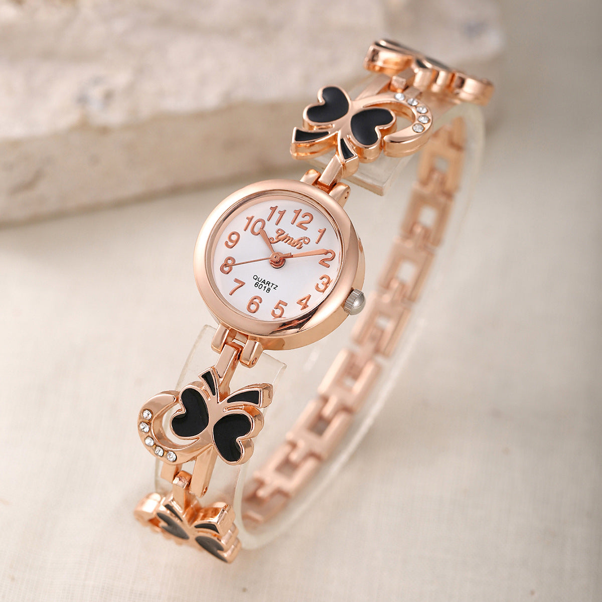 Quartz watch butterfly pendant jewelry set