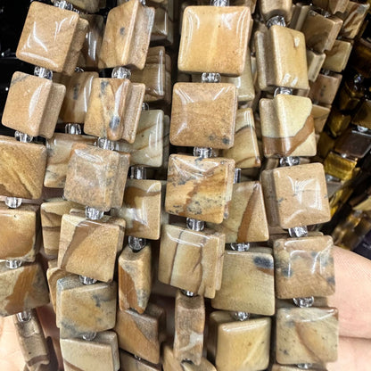 Contas de cristal em formato quadrado, contas soltas 