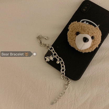 Girlfriend bear bracelet, alloy.