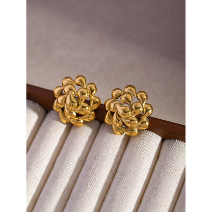 Rotating Teardrop Flower Earrings