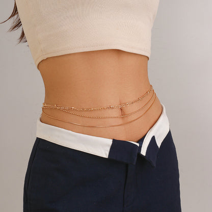 Stacked metal thin chain sexy multi-layer body chain