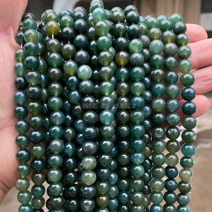 5A natural agate loose beads green agate bracelet round beads