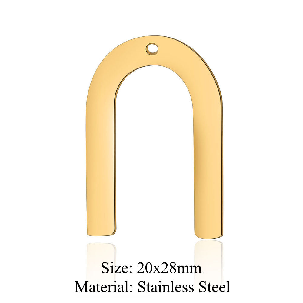 Colgante de acero de titanio con forma geométrica, 5 unidades por bolsa 