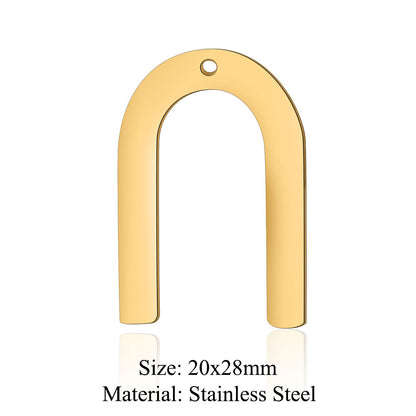 Colgante de acero de titanio con forma geométrica, 5 unidades por bolsa 