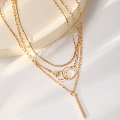 Creative three-layer alloy clavicle chain
