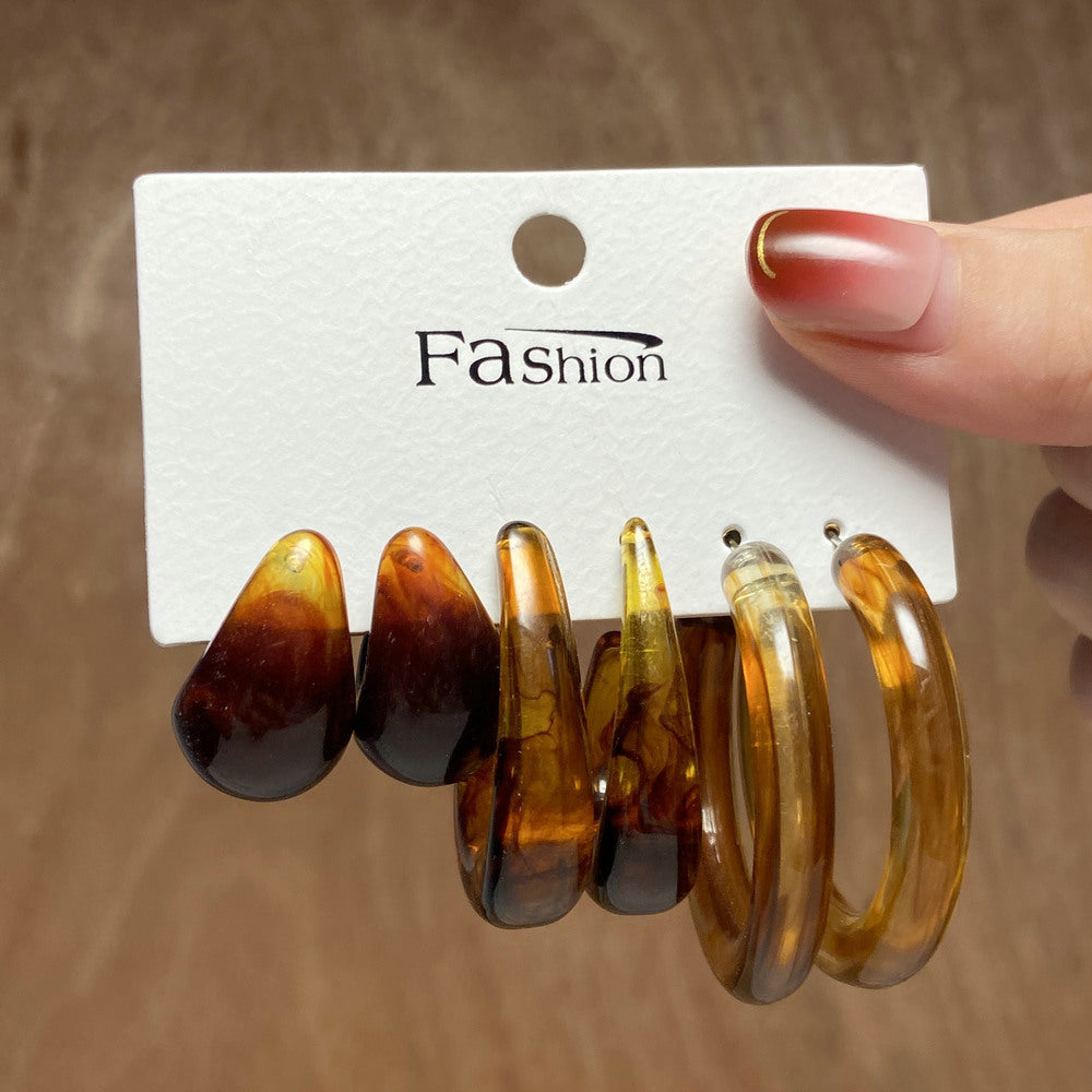 Acrylic earrings Alloy metal earrings