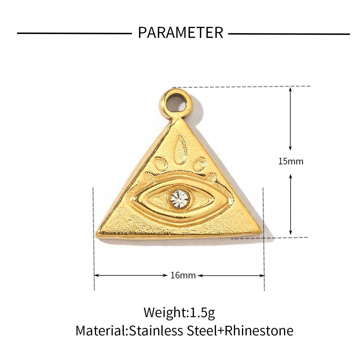 Cross eyes peach heart titanium steel pendant