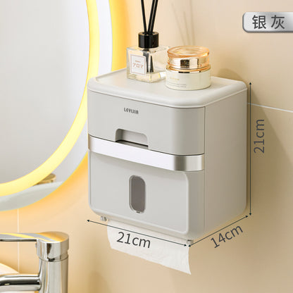 Cream Wall-Mounted Tissue Holder