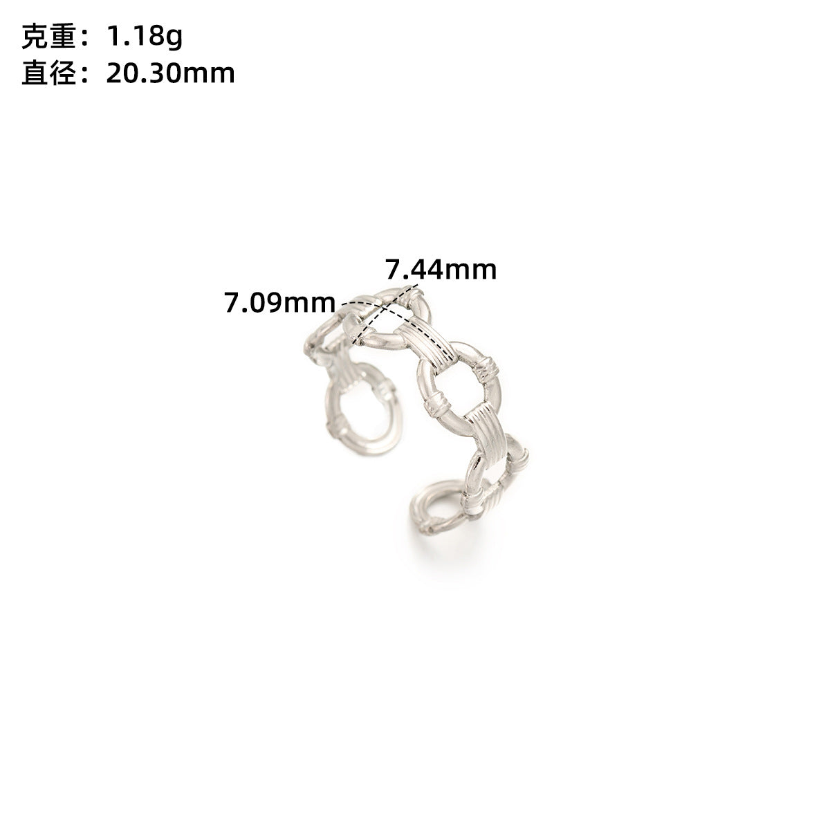 Stainless steel love open ring