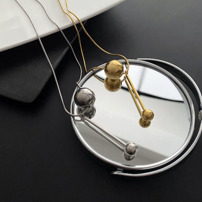 Gold Titanium Ball Necklace, Minimalist Design, Women’s Fashion
