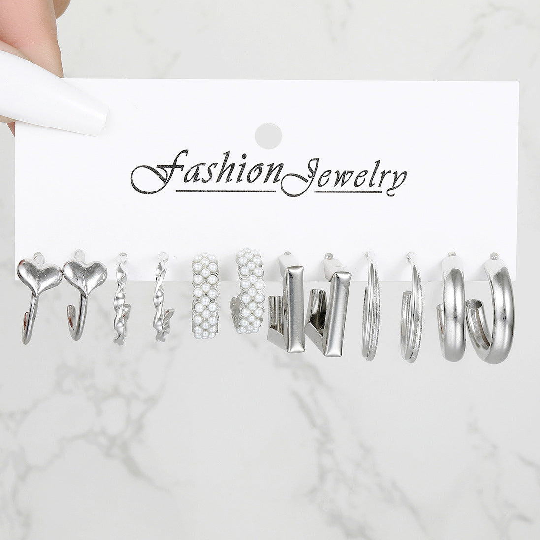 24-Piece Metal & Pearl Earring Set