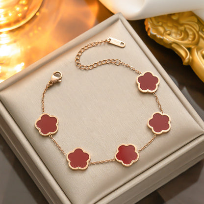Pulsera de nácar de oro y acero titanio - De moda