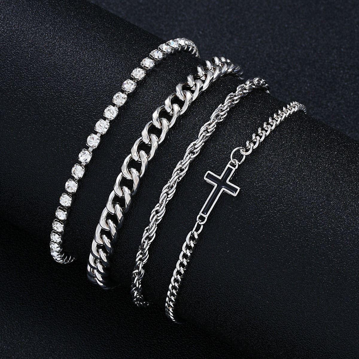 Zircon Cross Bracelet Set