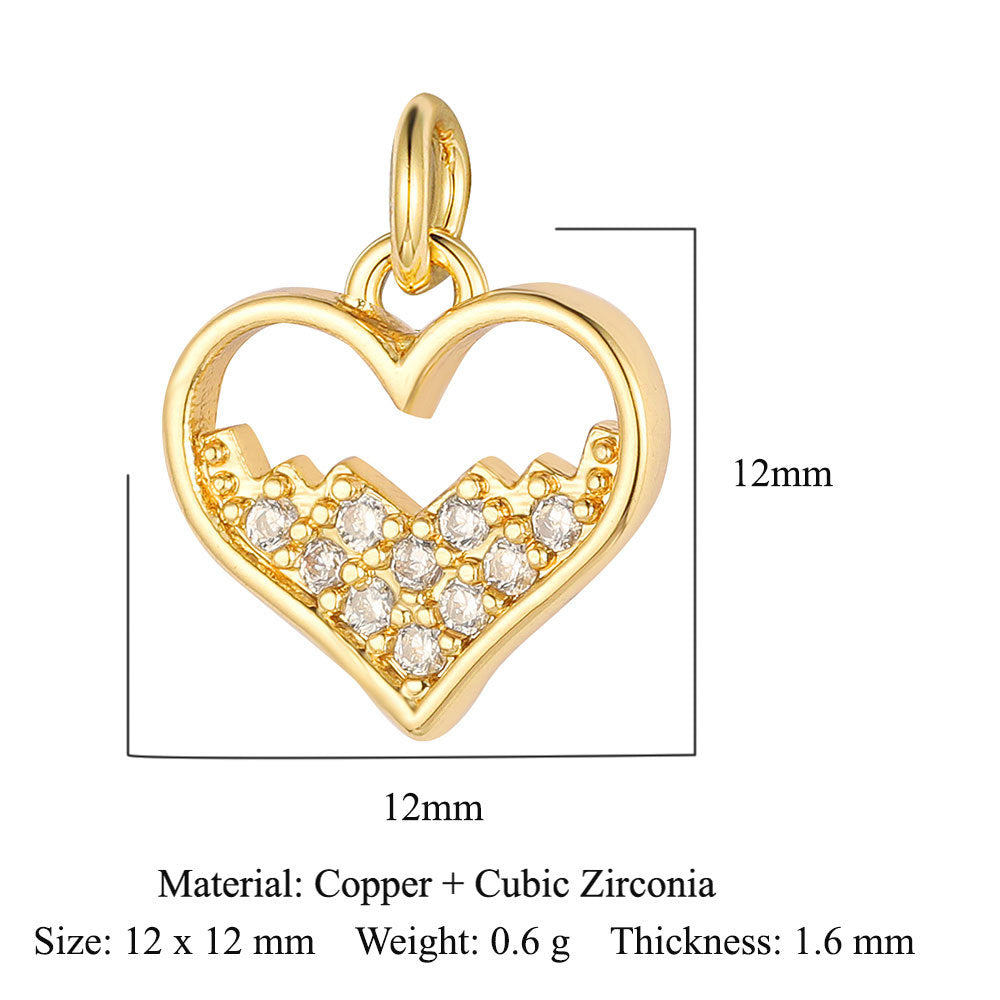 Copper zircon pendant, round ball beetle DIY.