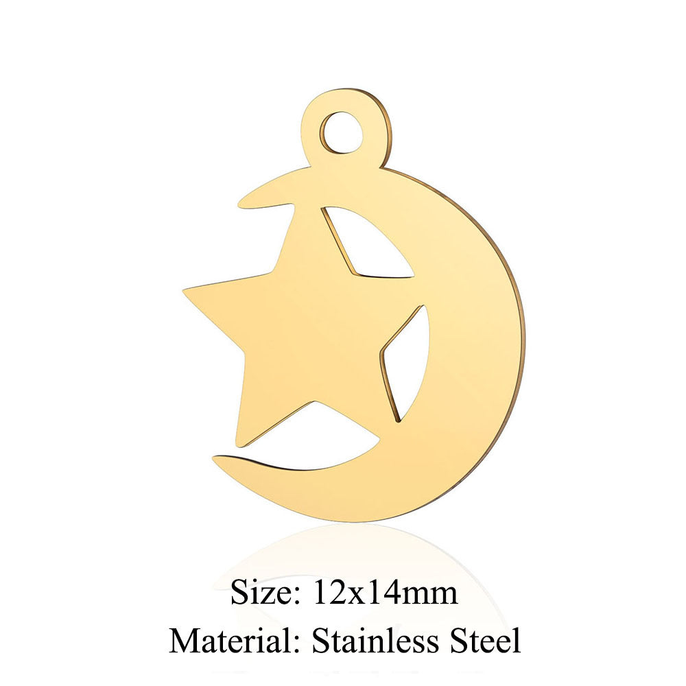 Colgante de acero de titanio con hexagrama y pentagrama, paquete de 5 unidades 