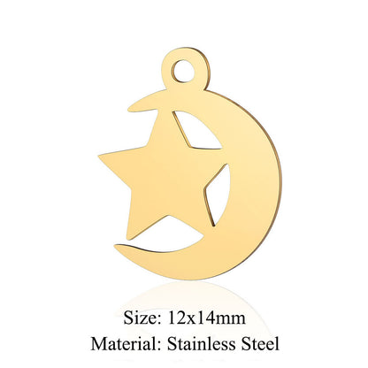 Colgante de acero de titanio con hexagrama y pentagrama, paquete de 5 unidades 