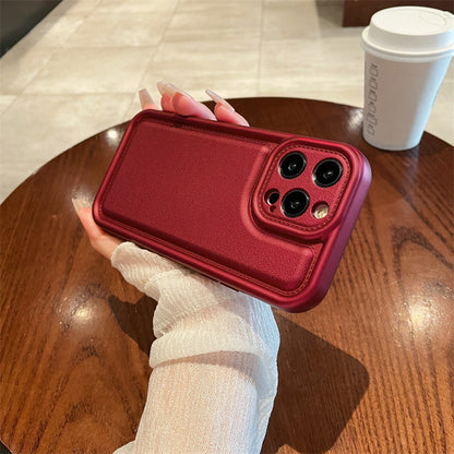 Apple 15 Pro Fat Leather Business iPhone 11/12 Simple Solid Color