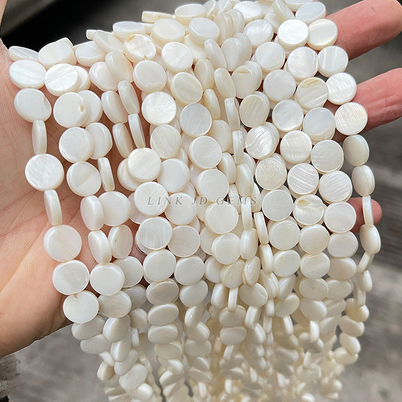 7-8Mm natural freshwater white shell beads