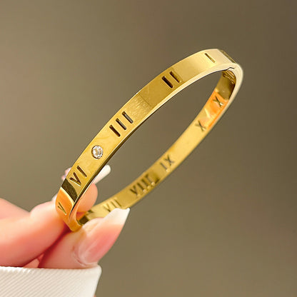 Four-leaf clover gypsy titanium steel bracelet