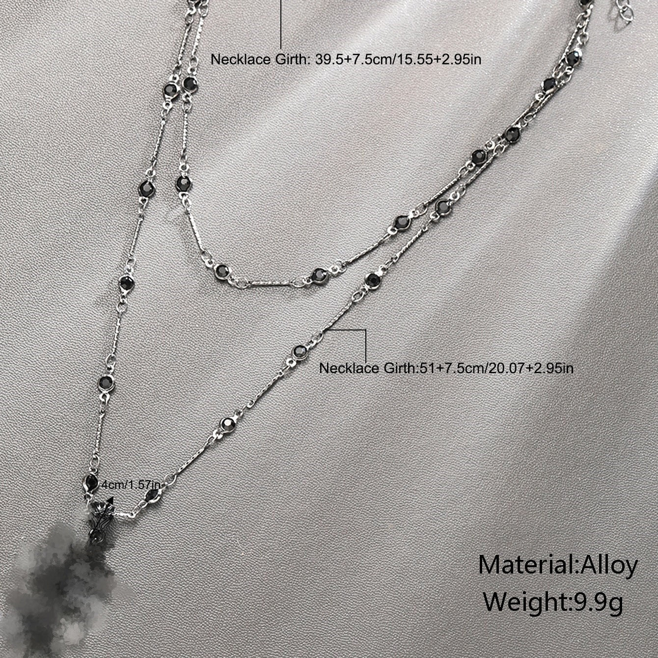 Zircon Cross Double-Layer Necklace